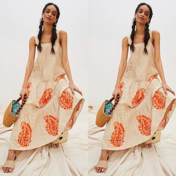 Anthropologie Felicity Embroidered Maxi Dress - Picture 2 of 10